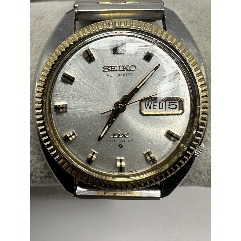 Seiko DX Automatic 6106-7047 Runs Vintage 36MM‎ 6.25" J81